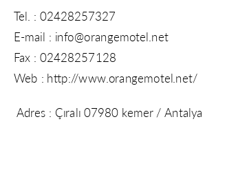 ral Orange Motel iletiim bilgileri